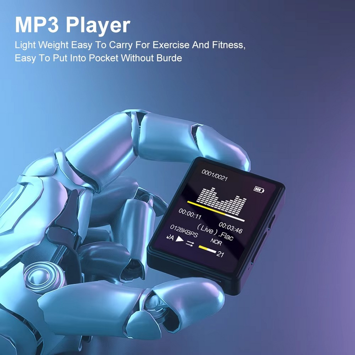 Bærbar Bluetooth MP3-spiller med HiFi-stereo, Mini MP4 videovisning, LED-skjerm og stemmeopptak Luvikno