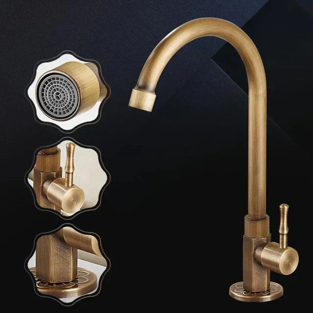 SwanFlow - Antikk kjøkkenkran med elegant svanehalsdesign Luvikno