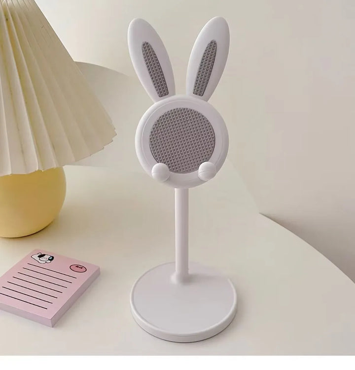 Luvikno | HoppelStand Handy Holder | Høydejusterbar og Tilbøyelig | Søtt Kanin Design | For Telefon og Nettbrett