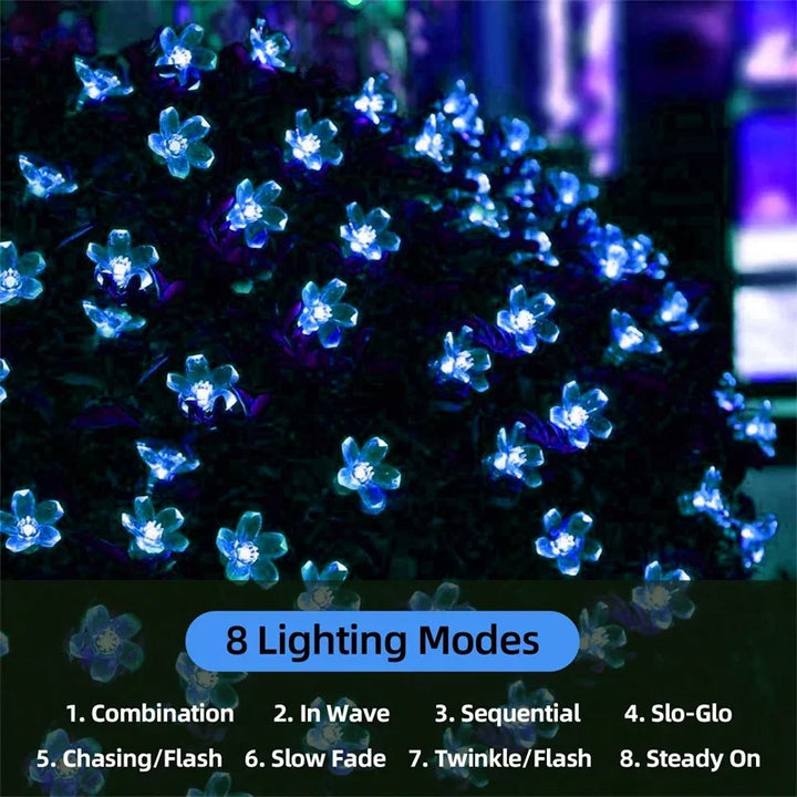 Luvikno | LumiSola Solstrenger Lyskilder | 20–100 LED-er | Varme Hvit, Hvit eller RGB | 8 Moduser | For Hage & Balkong | 5–12m