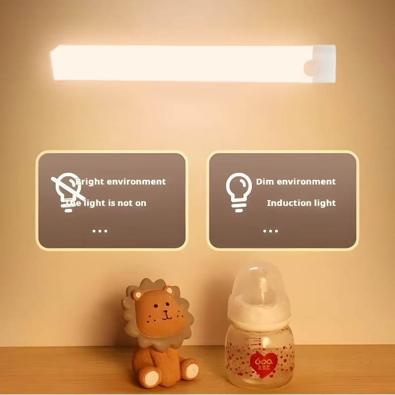 Smart Sensor LED Nattlys - Bevegelsesaktivert, Lysdempbar & Oppladbar Luvikno