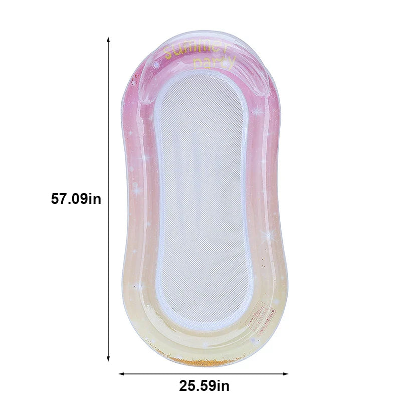 Luvikno | AquaLiva Oppblåsbar Svømmelytter Rooxin | Ergonomisk Svømmehimmelseng med Mesh & Armlener | For Basseng, Innsjø & Strand