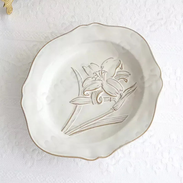 Franske pregete blomsterplater
