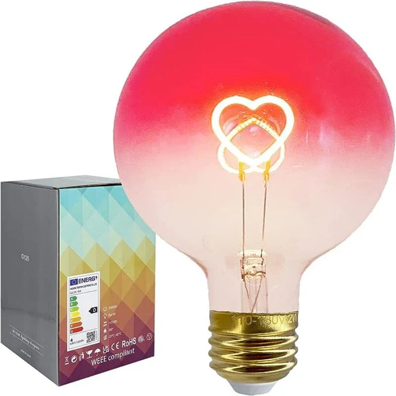 Rosa LED-pære med hjerte mønster – gradient | Luvikno
