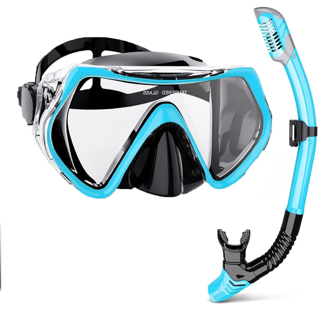 Luvikno | AquaVision Snorkel Maske Sett for Voksne | Anti-Dugg & Slagbestandig | Silikon Kant & Tørr Snorkel | 180° Synsfelt