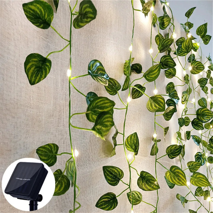 Luvikno | Solare fairy lights SoliBlossom | Solsikke dekor med blader | Varm hvit | 8 moduser | For hage, gjerde & bryllup