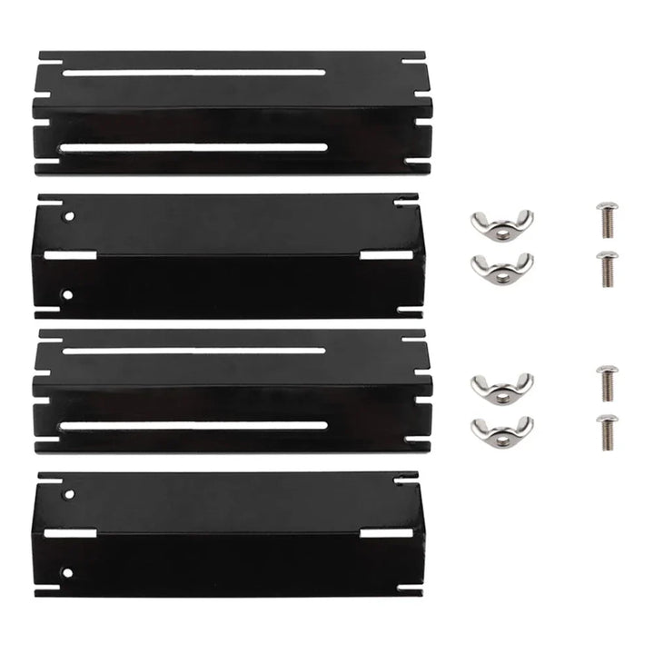 Luvikno | Grill skjold Justerbart varmebeskyttelse for gassgriller | Erstatnings termiske plater laget av emalje | 2/4 par sett | Universelt justerbart 30–56 cm
