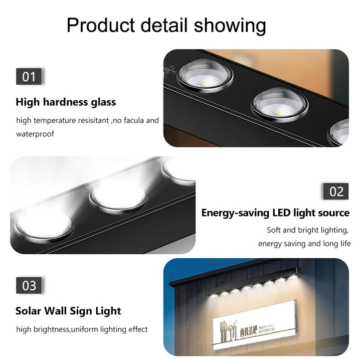 Luvikno | Solavera LumiFence Sollys | 4-delt sett LED utendørslys | IP54 værbestandig | Aluminium | For hage, gjerde & terrasse