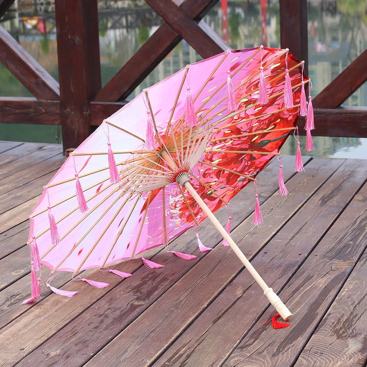 Bamboo Håndlaget Vintage Papir Paraply | Luvikno
