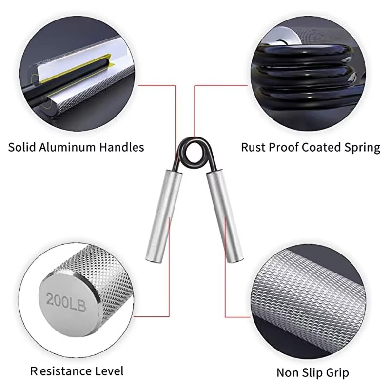 Justerbart aluminium håndgrep styrketreningsapparat for finger- og armfitness Luvikno