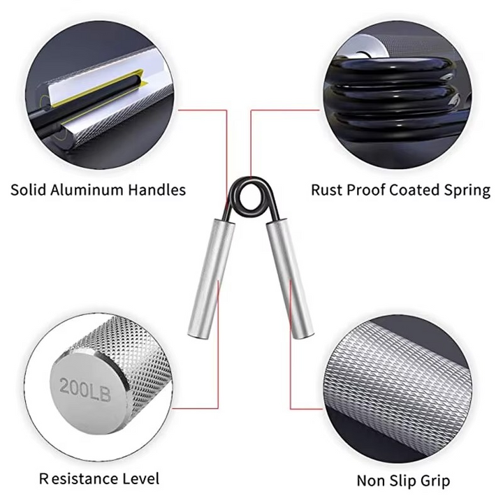 Justerbart aluminium håndgrep styrketreningsapparat for finger- og armfitness Luvikno