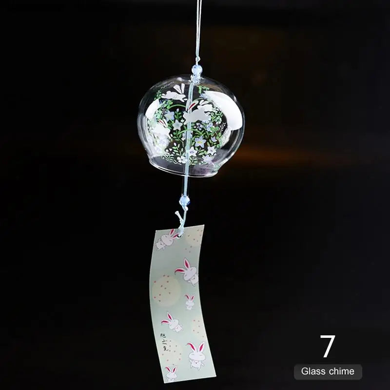Luvikno | Glass Vindklokke Hanabira | Japansk Stil | Klar Lyd & Dekorativ Pendant | Håndlaget