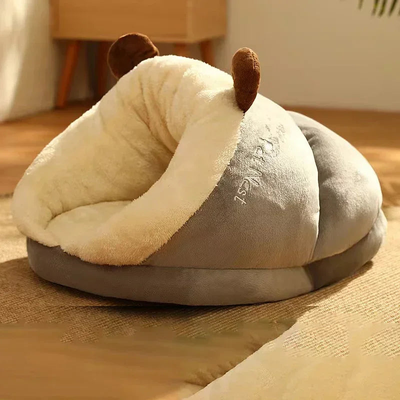 Luvikno | Slippernest - Sammenleggbar Hundeseng i Korall Fleece for Vinterkomfort