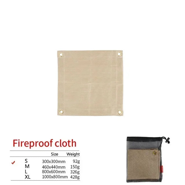 Luvikno | CampVita Brannbeskyttelse Camping Matte | Varmeresistent & Brannsikker | Ideell for Grill & Leirbål | Glassfiber Beige