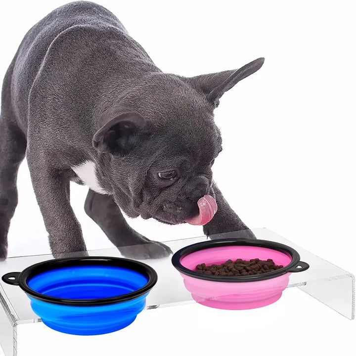 Luvikno | ReiseNapf FlexiBowl | 2-i-1 Sammenleggbar Hundeskål & Dispenser | Silikon | For På Farten & Utendørs
