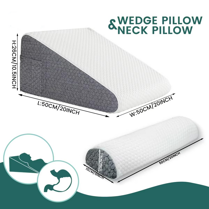 Dual Comfort Memory Foam Ortopediske Vinkelfiller med Pustende Trekk Luvikno