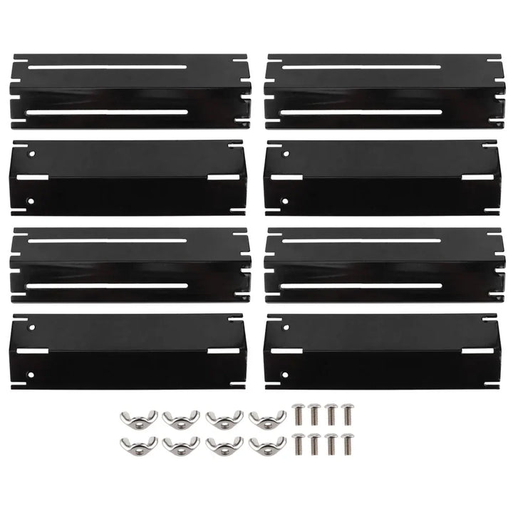 Luvikno | Grill skjold Justerbart varmebeskyttelse for gassgriller | Erstatnings termiske plater laget av emalje | 2/4 par sett | Universelt justerbart 30–56 cm