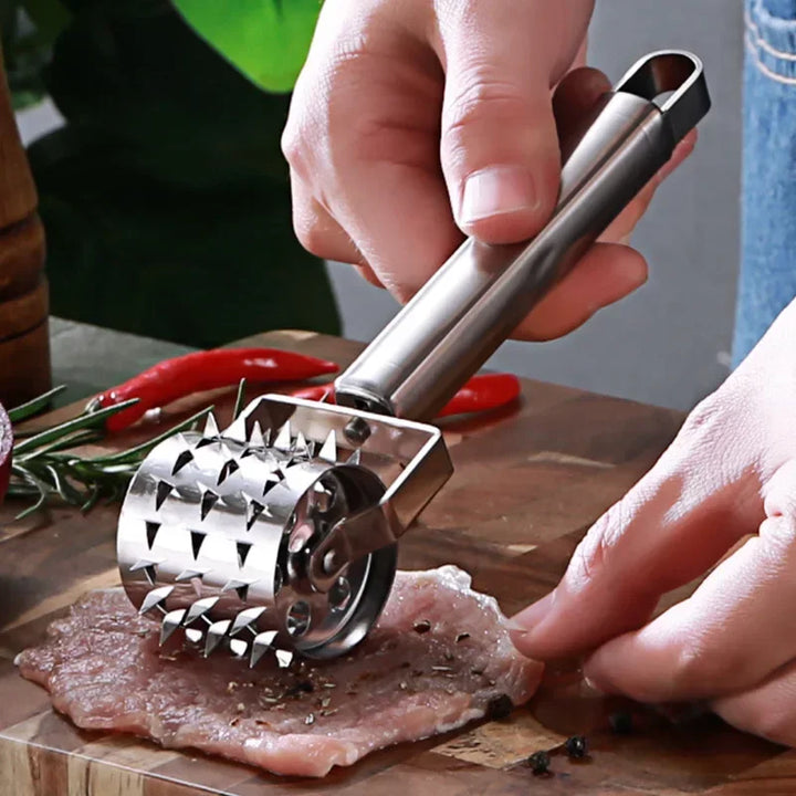 Luvikno | SteelTender Kjøttmørner | Rustfritt Stål Kjøttmørner med Hammerhode | For Biff, Schnitzel & Svinekjøtt | 18 cm