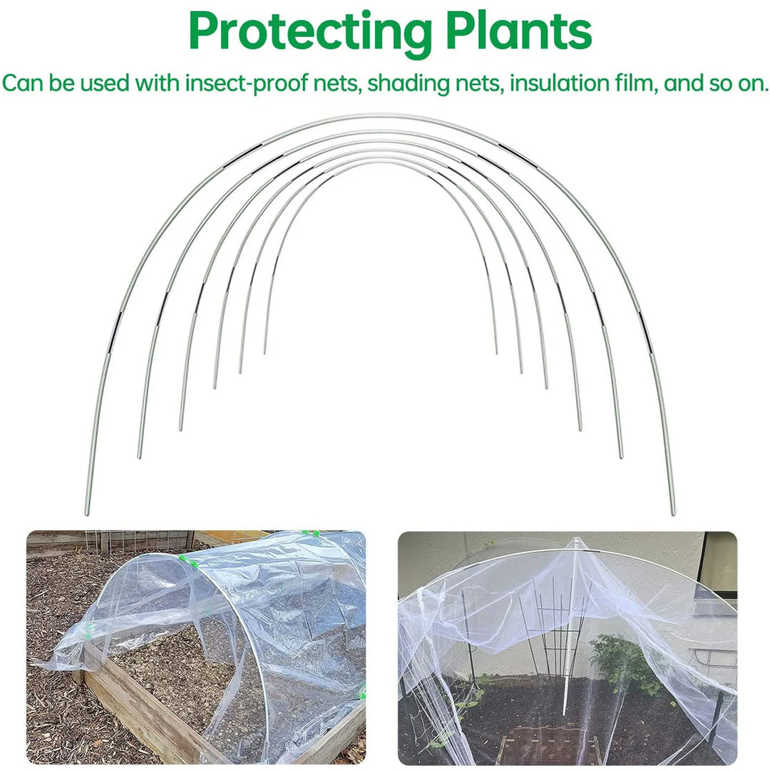 Luvikno | Plantura FlexGrow Hagebue Sett laget av fiberglass | DIY Plante tunnel for hevede bed & kalde rammer | Rustfri & Gjenbrukbar | Inkludert koblinger