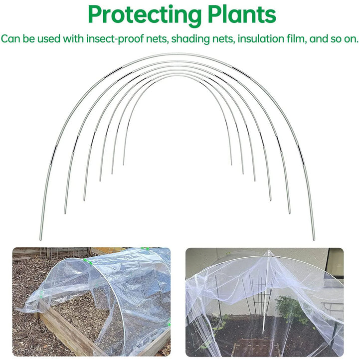Luvikno | Plantura FlexGrow Hagebue Sett laget av fiberglass | DIY Plante tunnel for hevede bed & kalde rammer | Rustfri & Gjenbrukbar | Inkludert koblinger