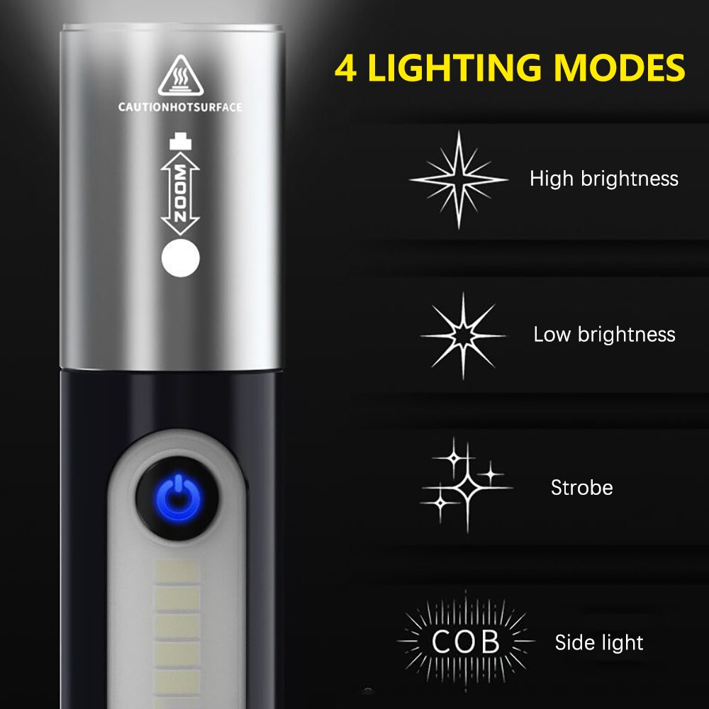 Zoom Ultra-Bright Pocket Led Utendørs Lommelykt | Luvikno