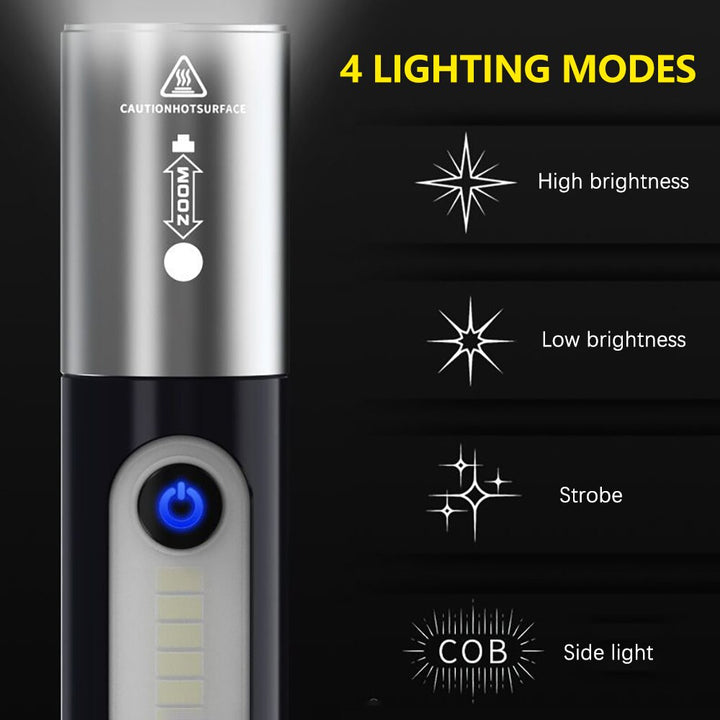 Zoom Ultra-Bright Pocket Led Utendørs Lommelykt | Luvikno