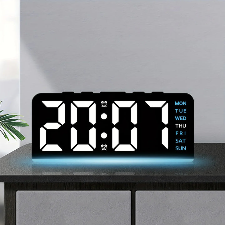 Moderne LED All Week Display Nattlampe Vekkerklokke | Luvikno