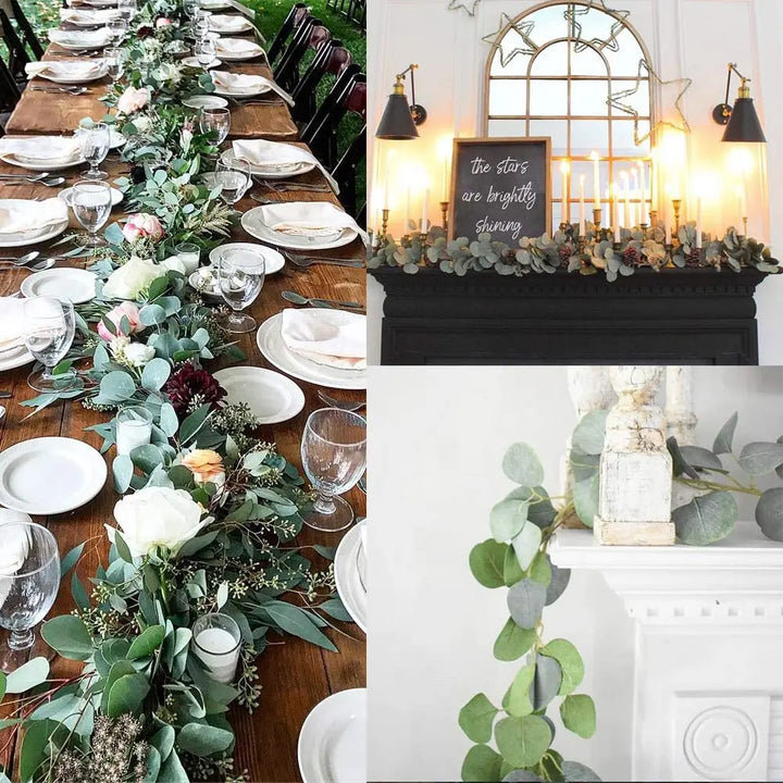 Luvikno | Garland - EvaGreen - Kunstig Eucalyptus - 2-delt Sett