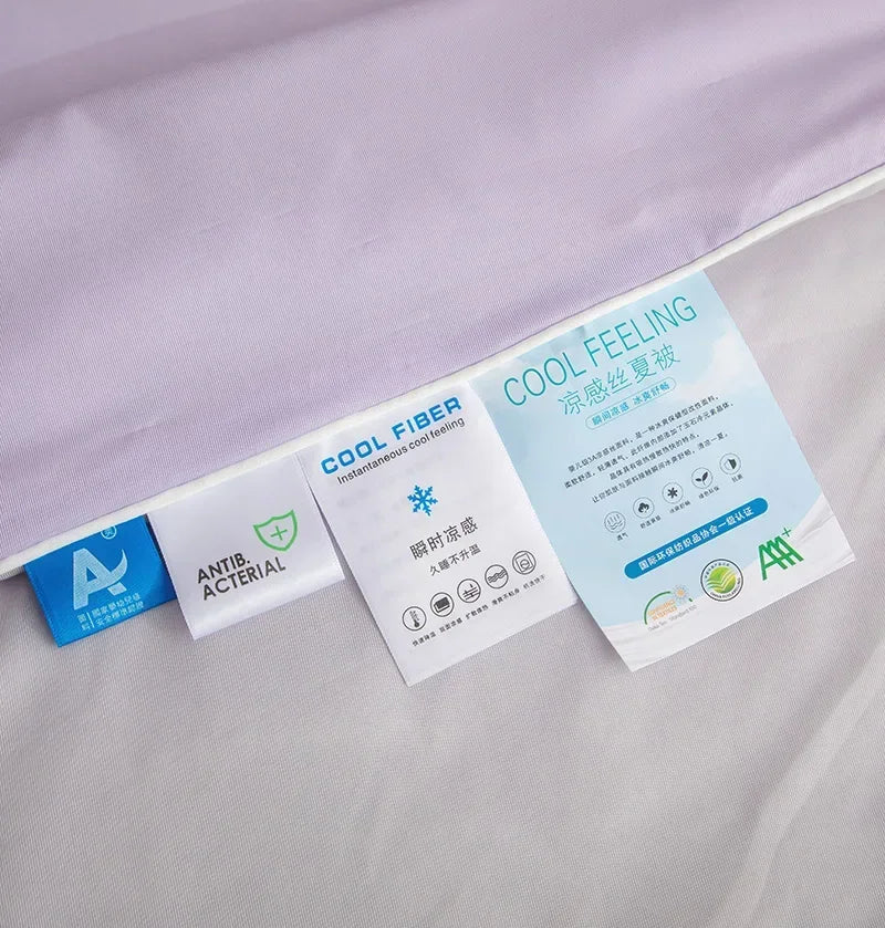 Air Condition Sommer Komforter — Ren Farge Is Silke Kjøleteppe, Lett & Glatt Twin/King Størrelse Quilt | Luvikno