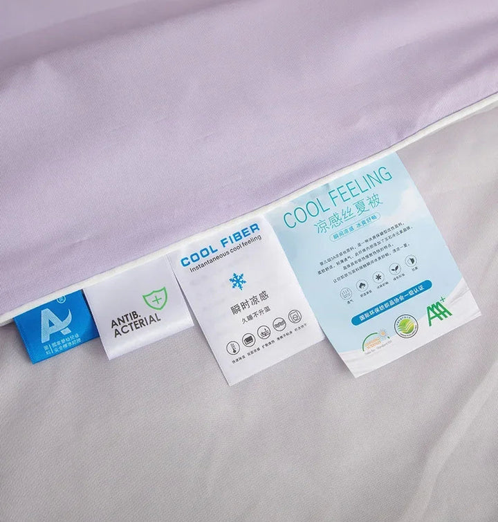 Air Condition Sommer Komforter — Ren Farge Is Silke Kjøleteppe, Lett & Glatt Twin/King Størrelse Quilt | Luvikno