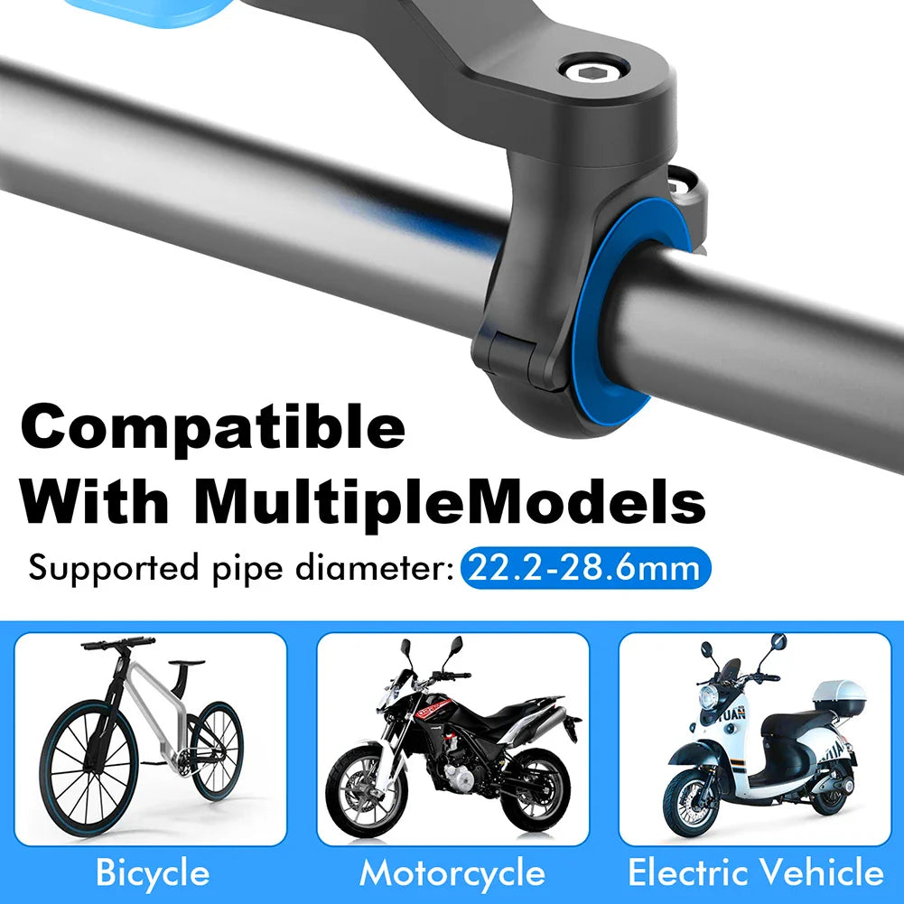 Luvikno | RIDELOCK Pro Mount | Støtsikker Telefonholder for Sykkel & Motorsykkel | 360° Rotasjonsbar | For 4.7–7.2" Smarttelefoner