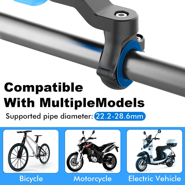 Luvikno | RIDELOCK Pro Mount | Støtsikker Telefonholder for Sykkel & Motorsykkel | 360° Rotasjonsbar | For 4.7–7.2" Smarttelefoner