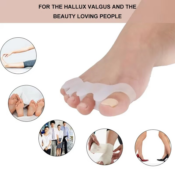 Myke silikon tåseparatorer for hallux valgus lindring og justering, 1 par Luvikno