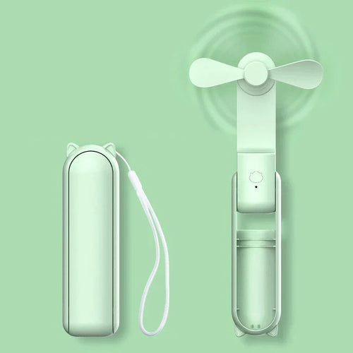 Sammenleggbart Mini-Håndvifte med Powerbank og Håndleddsbånd – FrisMee 2-i-1 | Luvikno