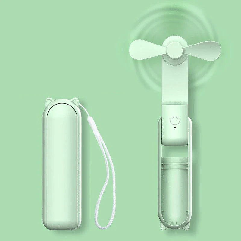 Luvikno | Mini Håndvifte Breezella | USB Oppladbar | 3 Hastigheter | Sammenleggbar & Strømbankfunksjon | 2000 mAh Batteri