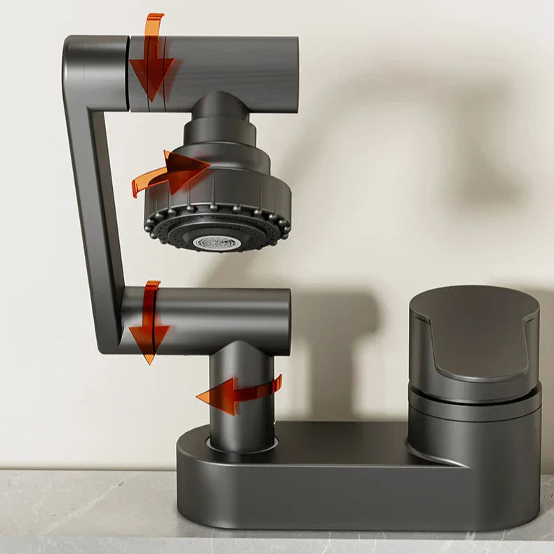 Aqua Twist Duo-Flex Servantbatteri – 360° svingende to-hulls blandebatteri for varmt og kaldt vann Luvikno