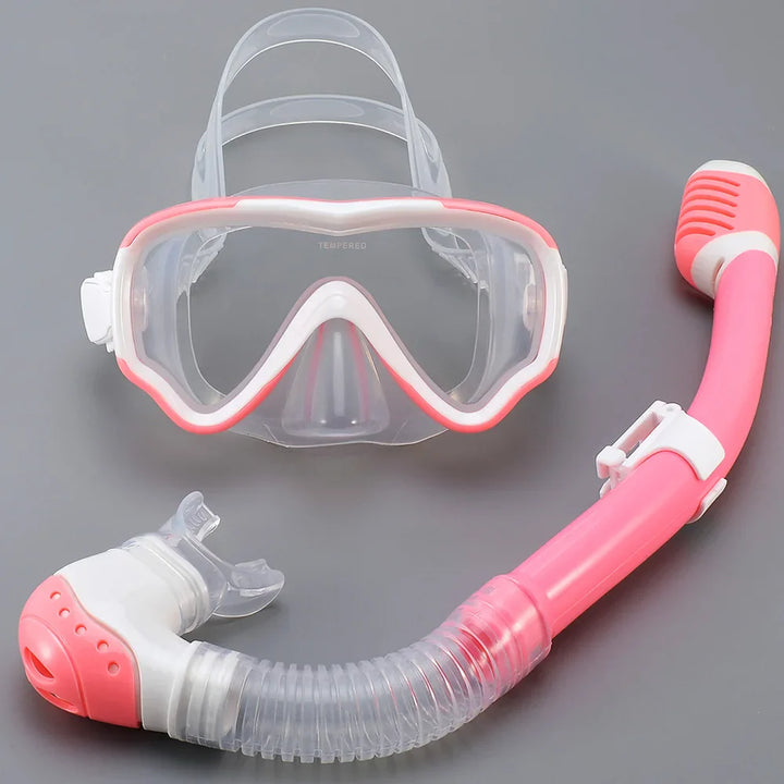 Luvikno | AquaJuni Barn Dykkermaske med Snorkel | Anti-Dug & Lekkasjesikker | Herdet Glass & Silikon | For Gutter & Jenter 7–15 År