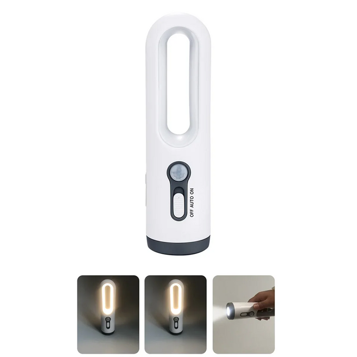 LED nattlys med bevegelsessensor | 2-i-1 nattlys & lommelykt | Oppladbart & nødlys | Skumringssensor Luvikno