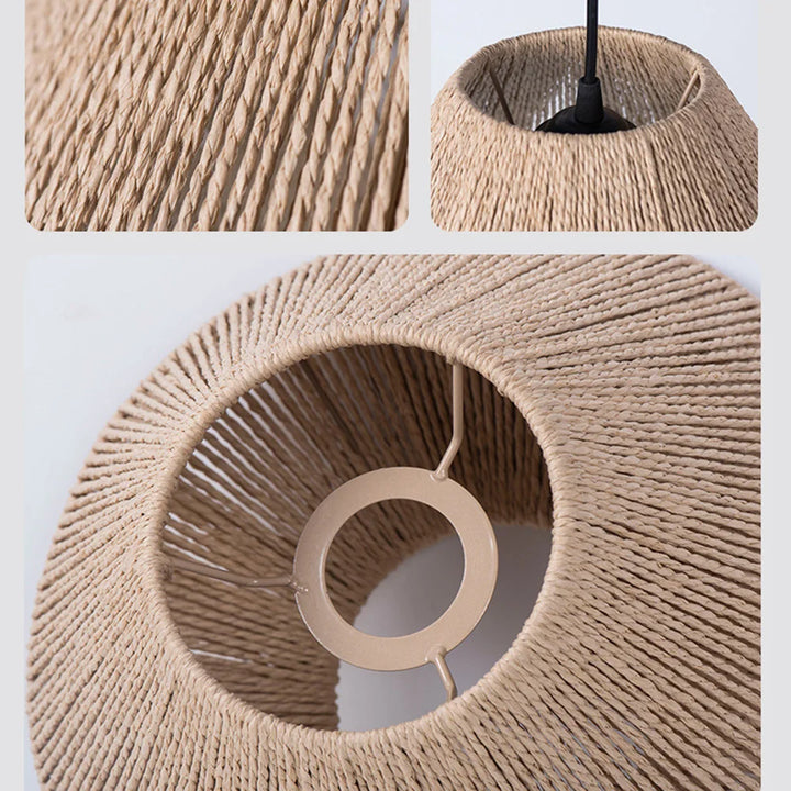 Luvikno | Rattan Pendellampe - Elegant Rattan Pendellampe med Geometrisk Design for Atmosfærisk Belysning