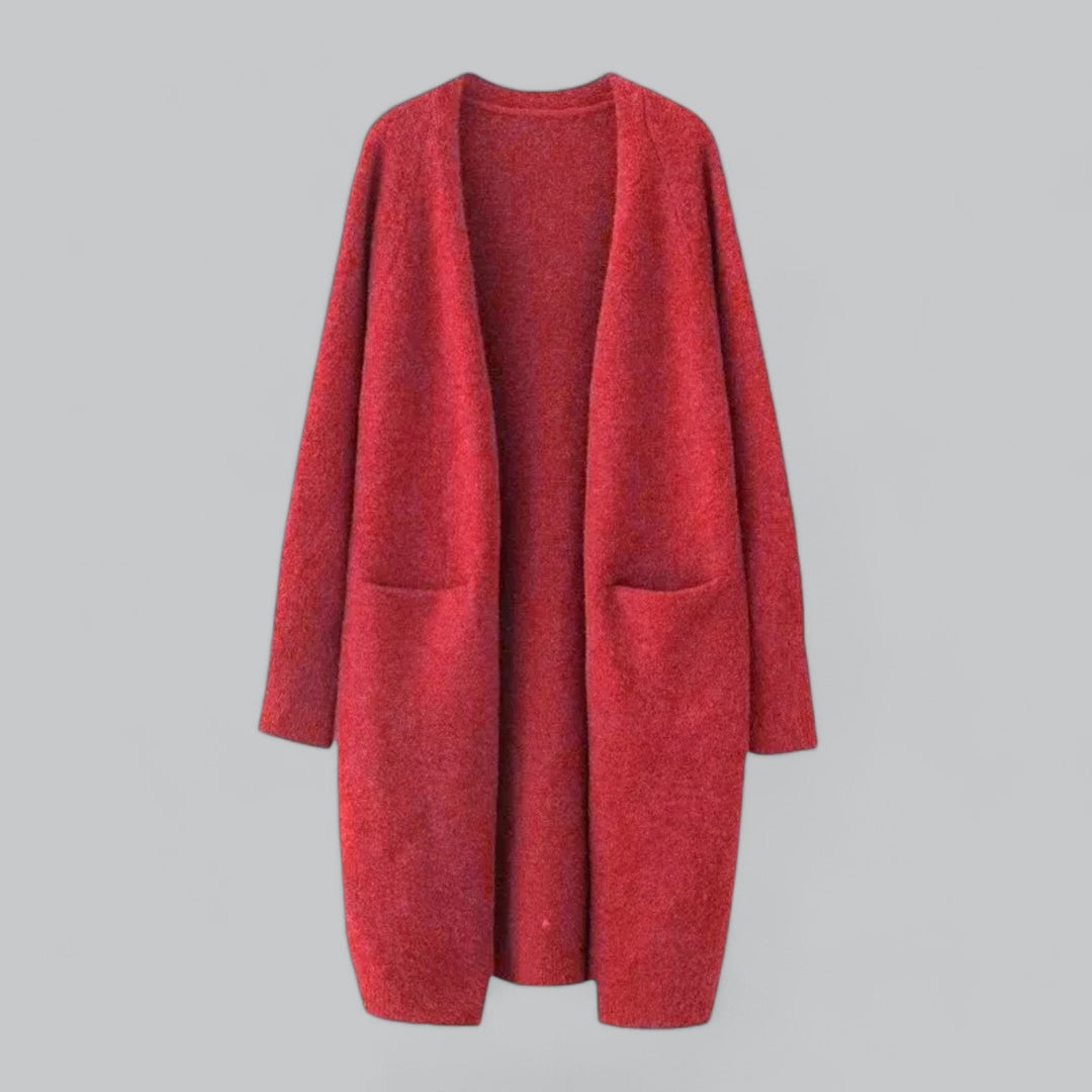 Luvik | Klassinen Pitkä Cashmere Neuletakki Naisille