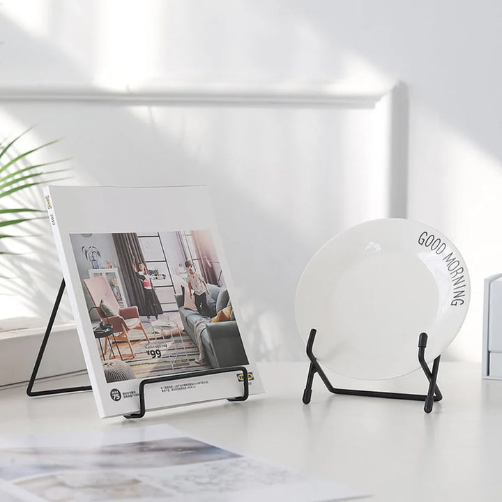 Luvikno | Iron Art Multi-Use Display Stand: Allsidig magasin-, servise-, bilde- og fotobokoppbevaringsstativ for boligtilbehør