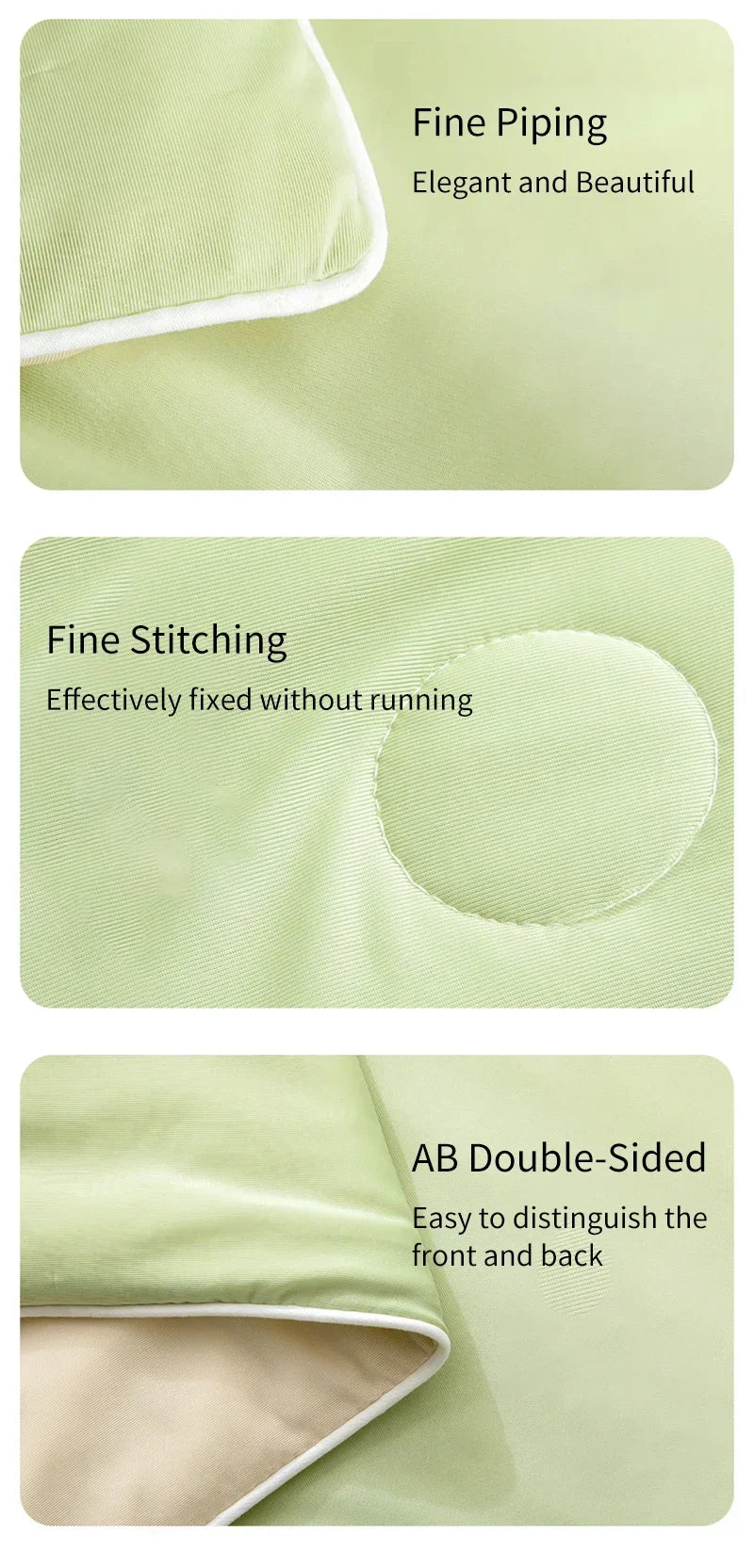 Air Condition Sommer Komforter — Ren Farge Is Silke Kjøleteppe, Lett & Glatt Twin/King Størrelse Quilt | Luvikno