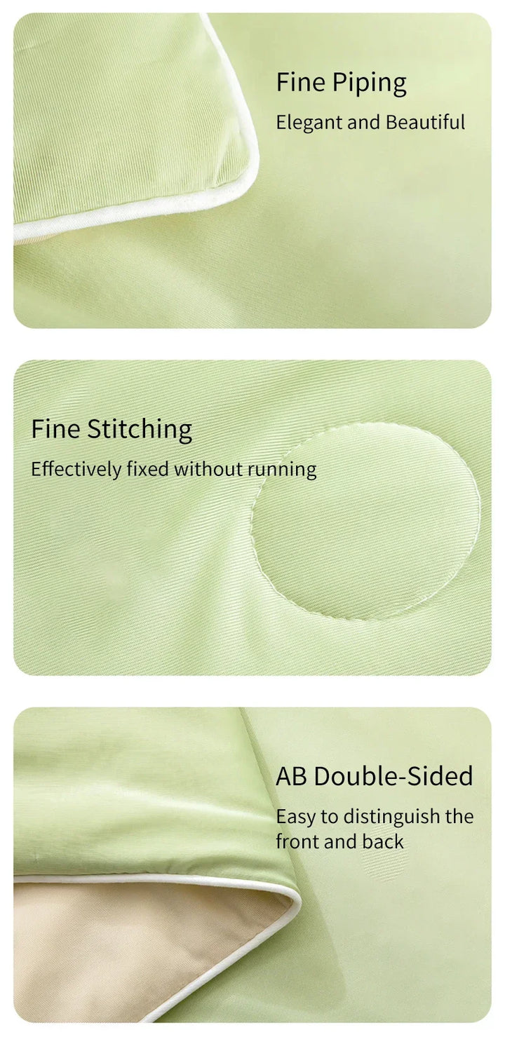 Air Condition Sommer Komforter — Ren Farge Is Silke Kjøleteppe, Lett & Glatt Twin/King Størrelse Quilt | Luvikno