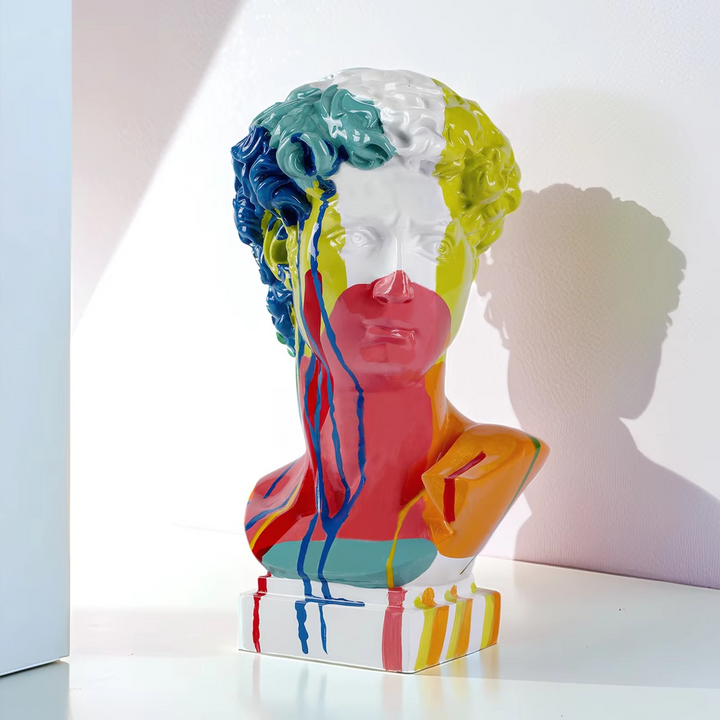 Moderne David Bust Skulptur - Abstrakt Harpiks Studie for Moderne Dekor Luvikno