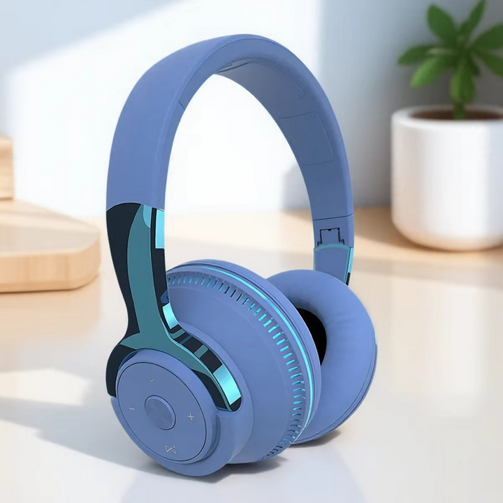 Sammenleggbar Bluetooth 5.1 Trådløs Stereo Hodetelefon med Mikrofon for Mobil og Nettbrett Luvikno