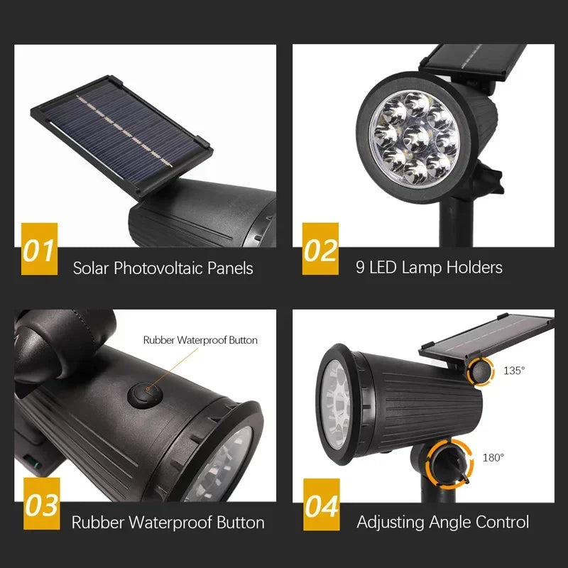 Solar LED Hage Spotlight Utendørs | Luvikno