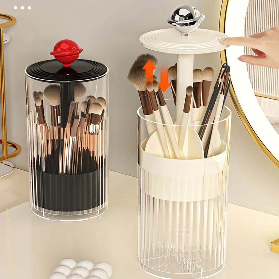 Auto Lift & Luxe Makeup Brush Organizer | Luvikno
