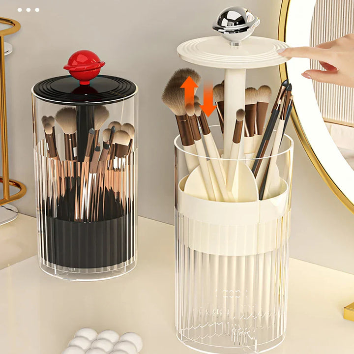 Auto Lift & Luxe Makeup Brush Organizer | Luvikno