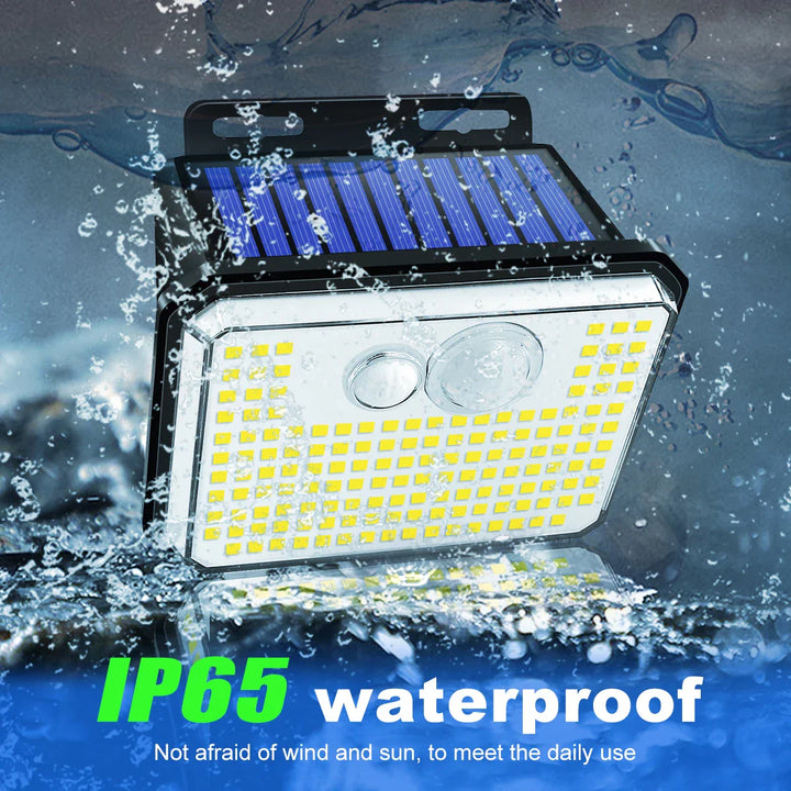 Luvikno | Solentra Solar Vegglampe Utendørs med Bevegelsessensor | 148 LED-er | IP65 Vanntett | 3 Moduser | Super Lys & Trådløs