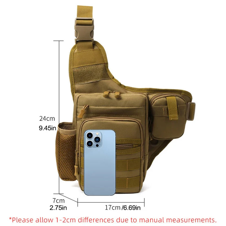 Multi-Lomme Crossbody Kompakt Fottur Brystveske | Luvikno
